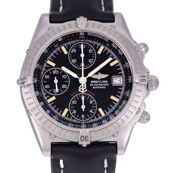 Montre d'occasion BREITLING Chronomat Blackbird homme automatique bracelet cuir cresus
