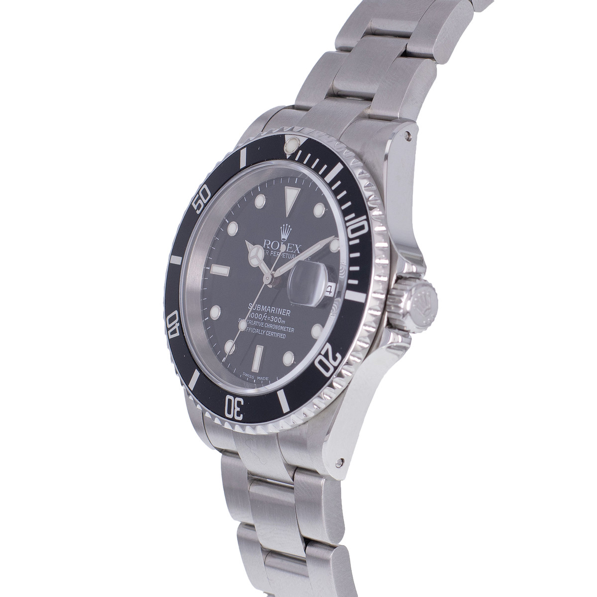 Montre d'occasion ROLEX Submariner Date homme mouvement automatique certifié (cosc) bracelet acier - vue D2