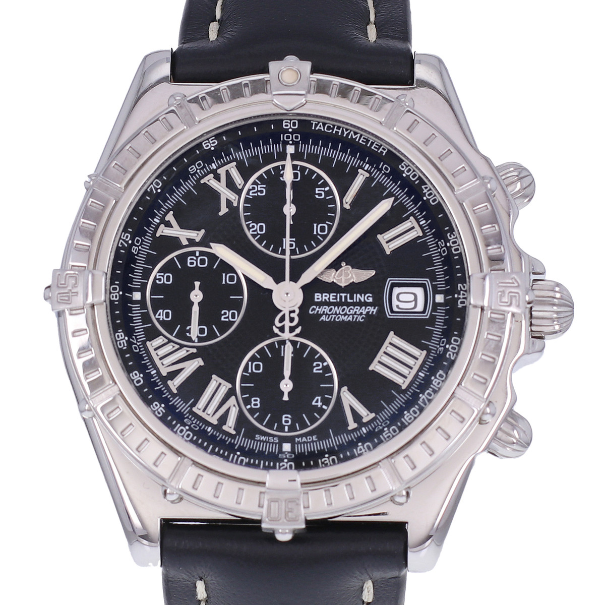 Montre d'occasion BREITLING Crosswind Chronographe homme automatique bracelet cuir cresus - vue D1