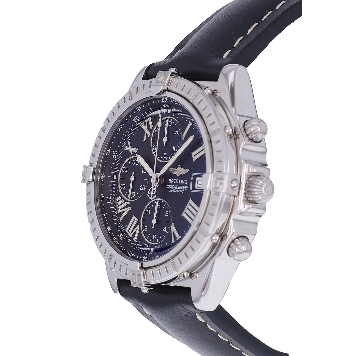 Montre d'occasion BREITLING Crosswind Chronographe homme automatique bracelet cuir cresus - vue D2