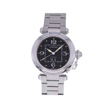 Montre d'occasion CARTIER Pasha C Grande Date mixte automatique bracelet acier