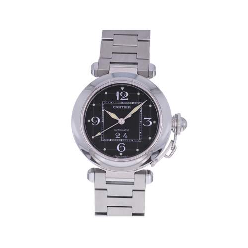 Pre-owned CARTIER Pasha C Grande Date Unisex Automatic Watch with Steel Bracelet