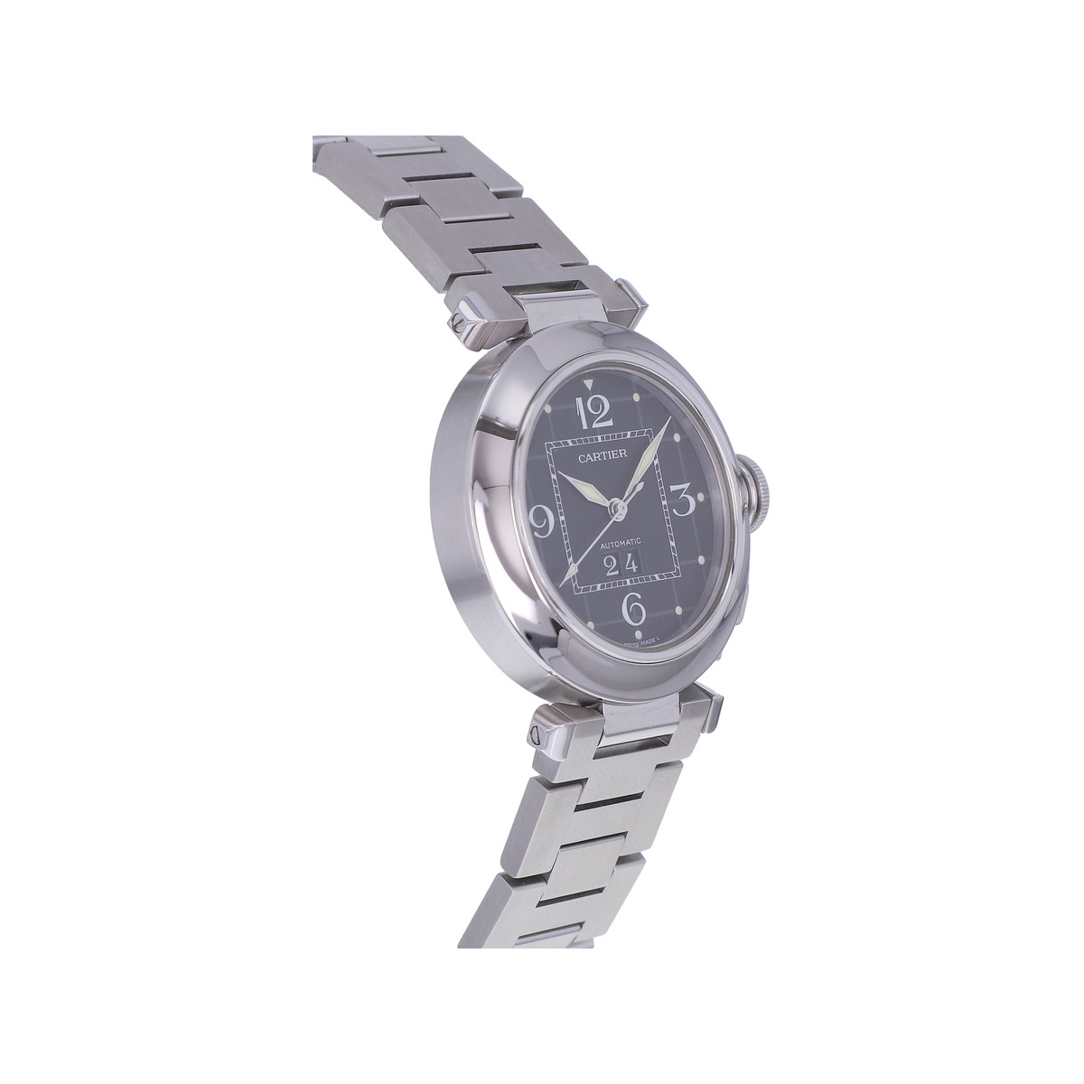 Montre d'occasion CARTIER Pasha C Grande Date mixte automatique bracelet acier - vue 2