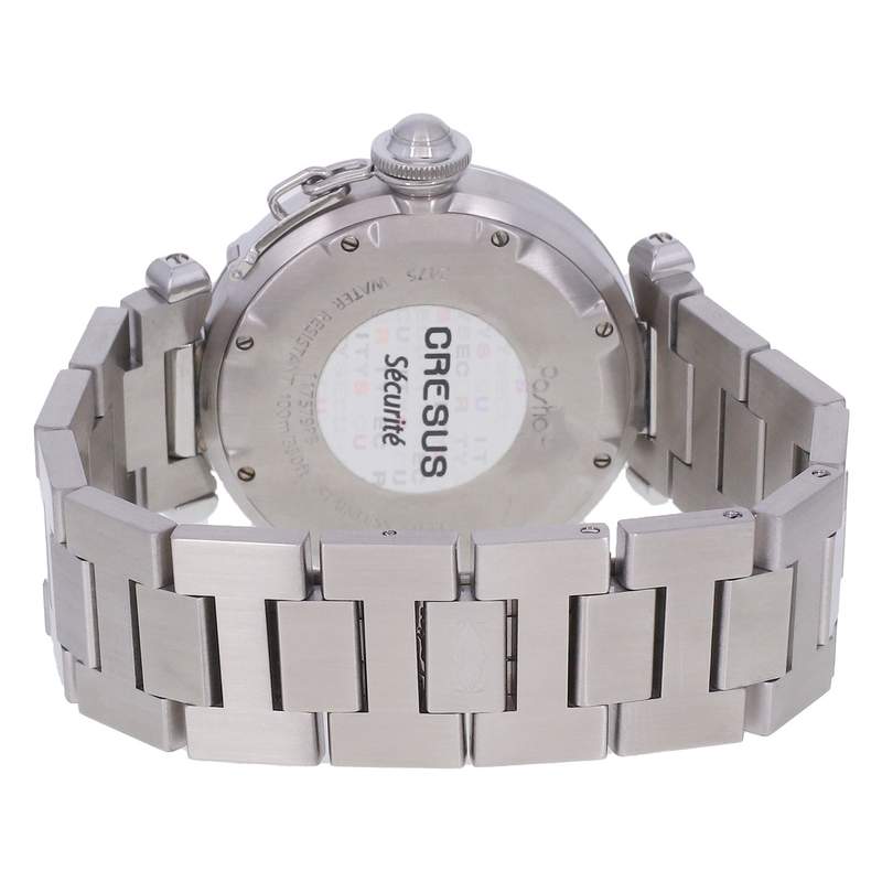 Montre d'occasion CARTIER Pasha C Grande Date mixte automatique bracelet acier - vue 3