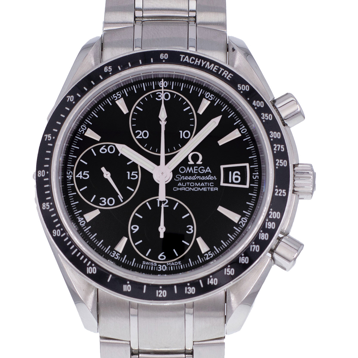 Montre d'occasion OMEGA Speedmaster Date Automatique homme automatique bracelet acier - vue D1