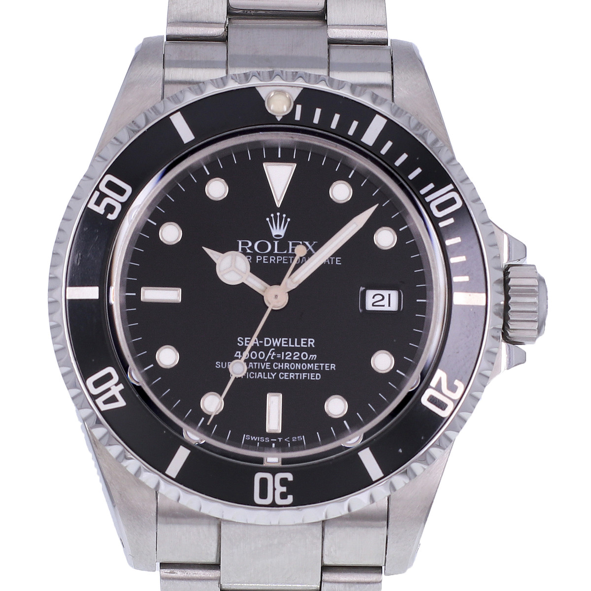 Montre d'occasion ROLEX Sea-Dweller homme mouvement automatique certifié (cosc) bracelet acier - vue D1