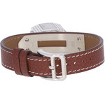 Montre d'occasion HERMES Kelly Lock Argent femme quartz bracelet cuir cresus - vue 3