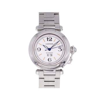 Montre d'occasion CARTIER Pasha C Grande Date mixte automatique bracelet acier