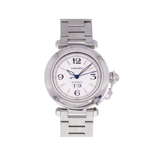 Montre d'occasion CARTIER Pasha C Grande Date mixte automatique bracelet acier