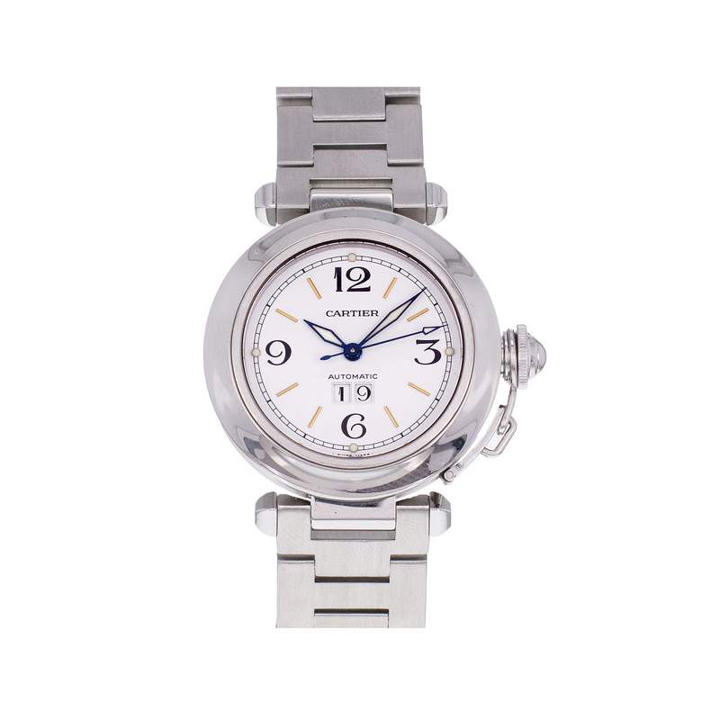 Montre d'occasion CARTIER Pasha C Grande Date mixte automatique bracelet acier - vue 1