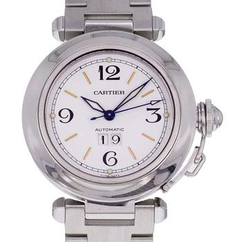 Montre d'occasion CARTIER Pasha C Grande Date mixte automatique bracelet acier