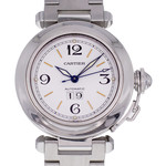 Montre d'occasion CARTIER Pasha C Grande Date femme automatique bracelet acier - vue D1