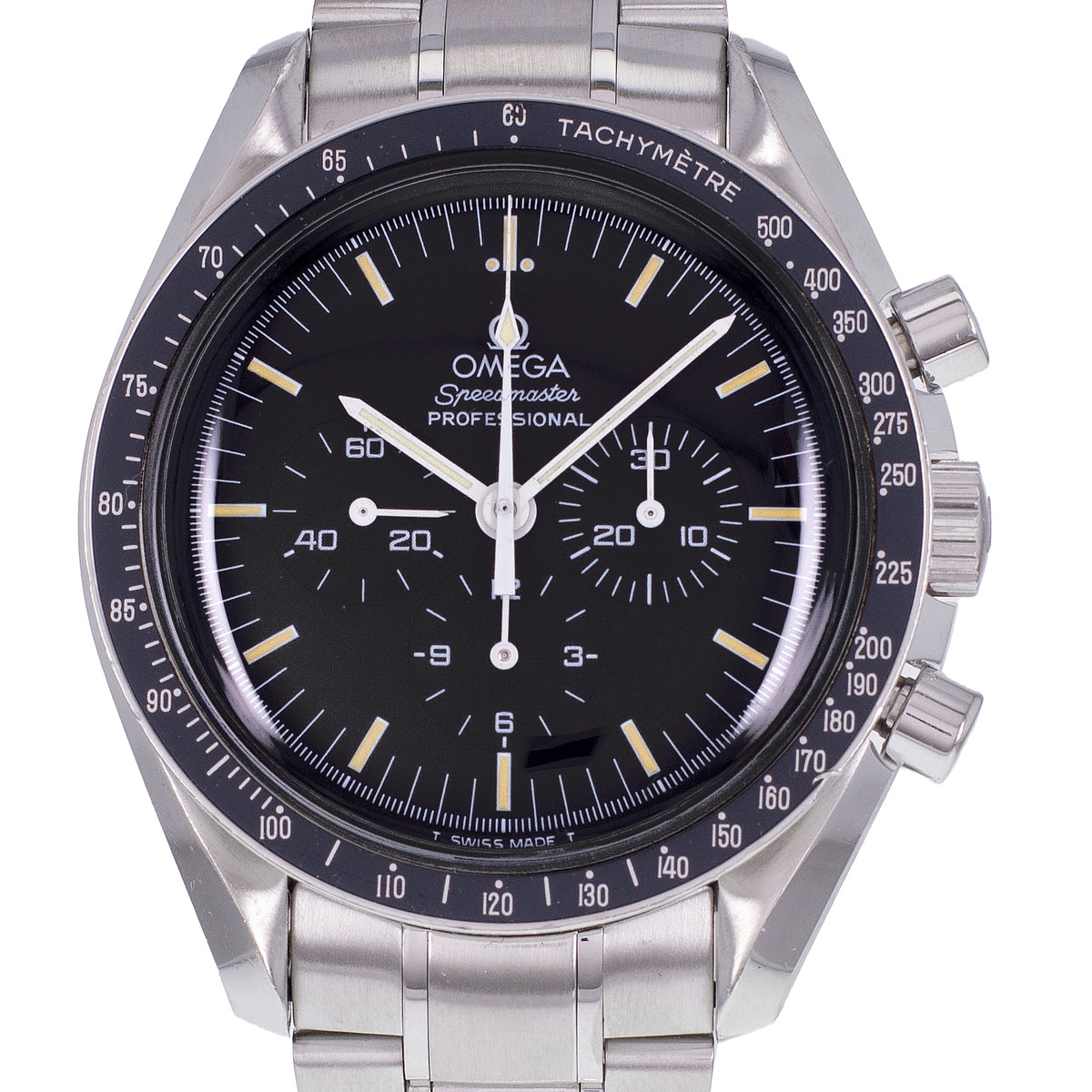 Montre d'occasion OMEGA Speedmaster Moonwatch homme mécanique bracelet acier - vue D1