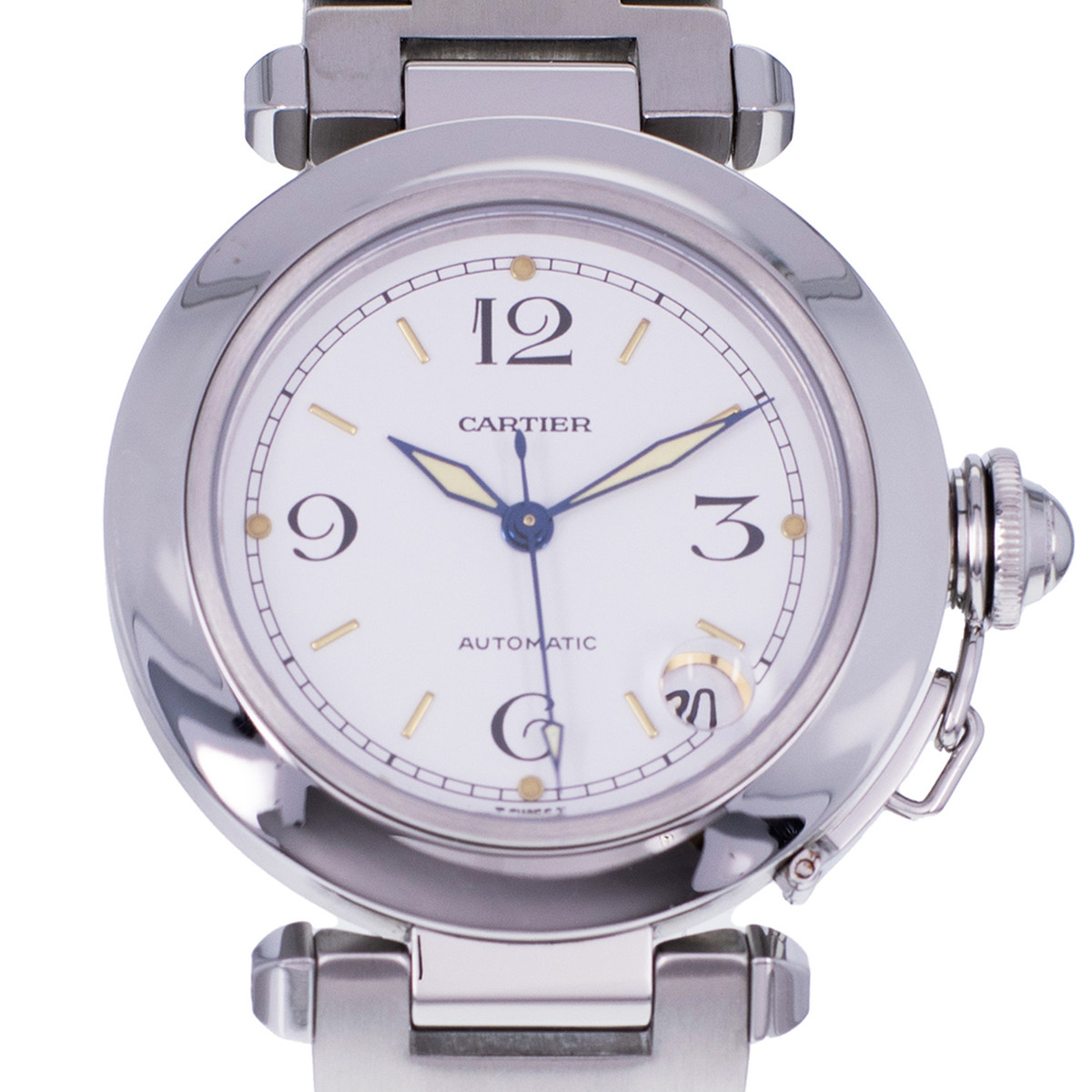 Montre d'occasion CARTIER Pasha C femme automatique bracelet acier - vue D1
