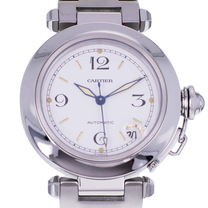 Montre d'occasion CARTIER Pasha C femme automatique bracelet acier - vue D1