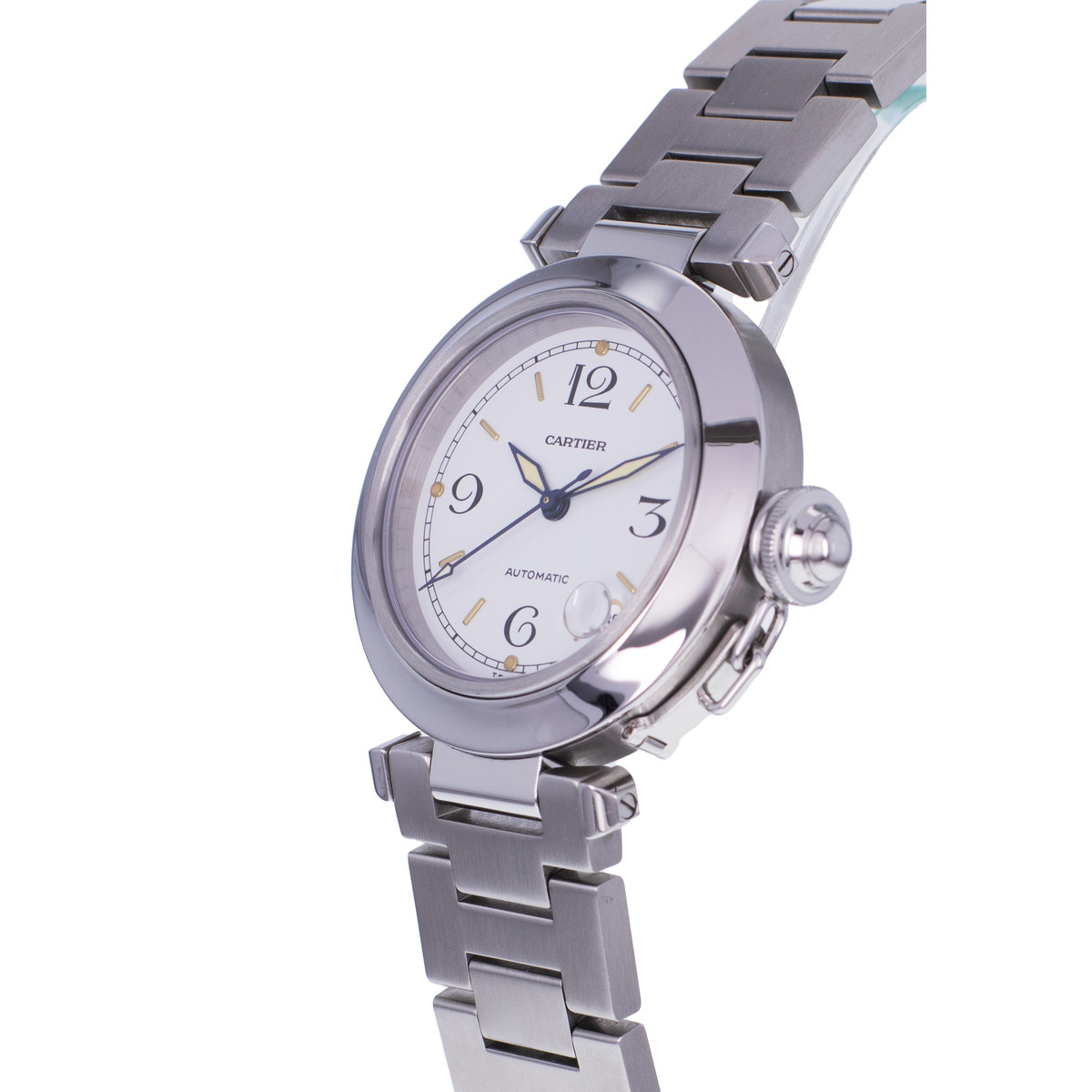 Montre d'occasion CARTIER Pasha C femme automatique bracelet acier - vue D2