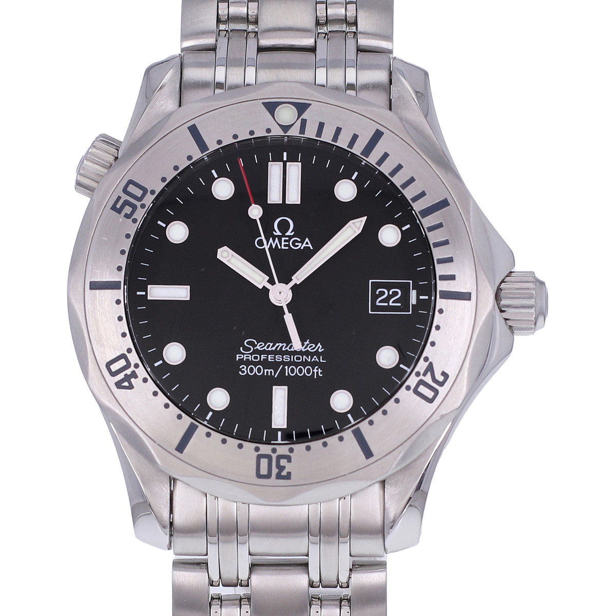 Montre d'occasion OMEGA Seamaster Diver 300 m Medium homme quartz bracelet acier - vue D1