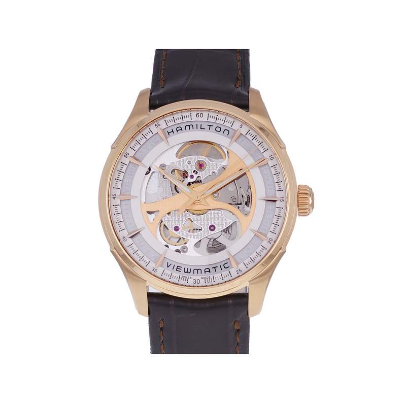 Montre d'occasion HAMILTON Jazzmaster Viewmatic Skeleton homme automatique bracelet cuir d'origine - vue 1