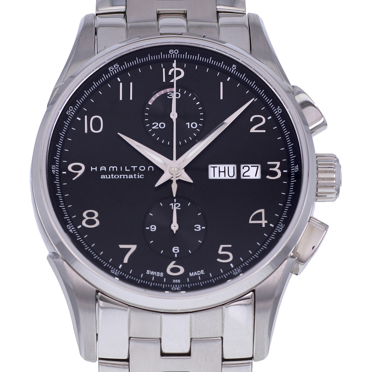 Montre d'occasion HAMILTON Jazzmaster Maestro Chronographe homme automatique bracelet acier - vue D1