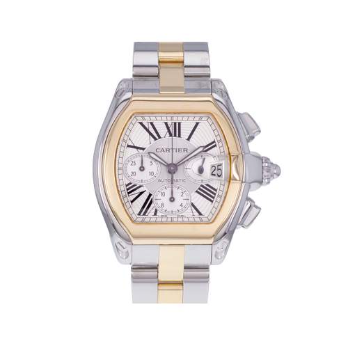 Montre d'occasion CARTIER Roadster homme automatique bracelet or jaune 750/000 et acier