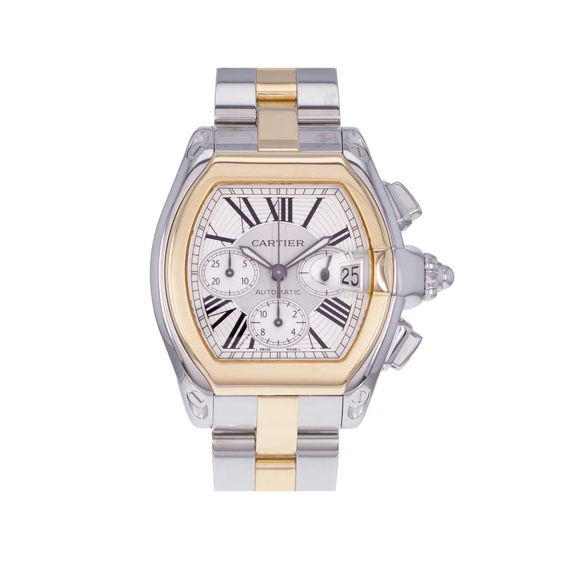 Montre d'occasion CARTIER Roadster homme automatique bracelet or jaune 750/000 et acier - vue 1