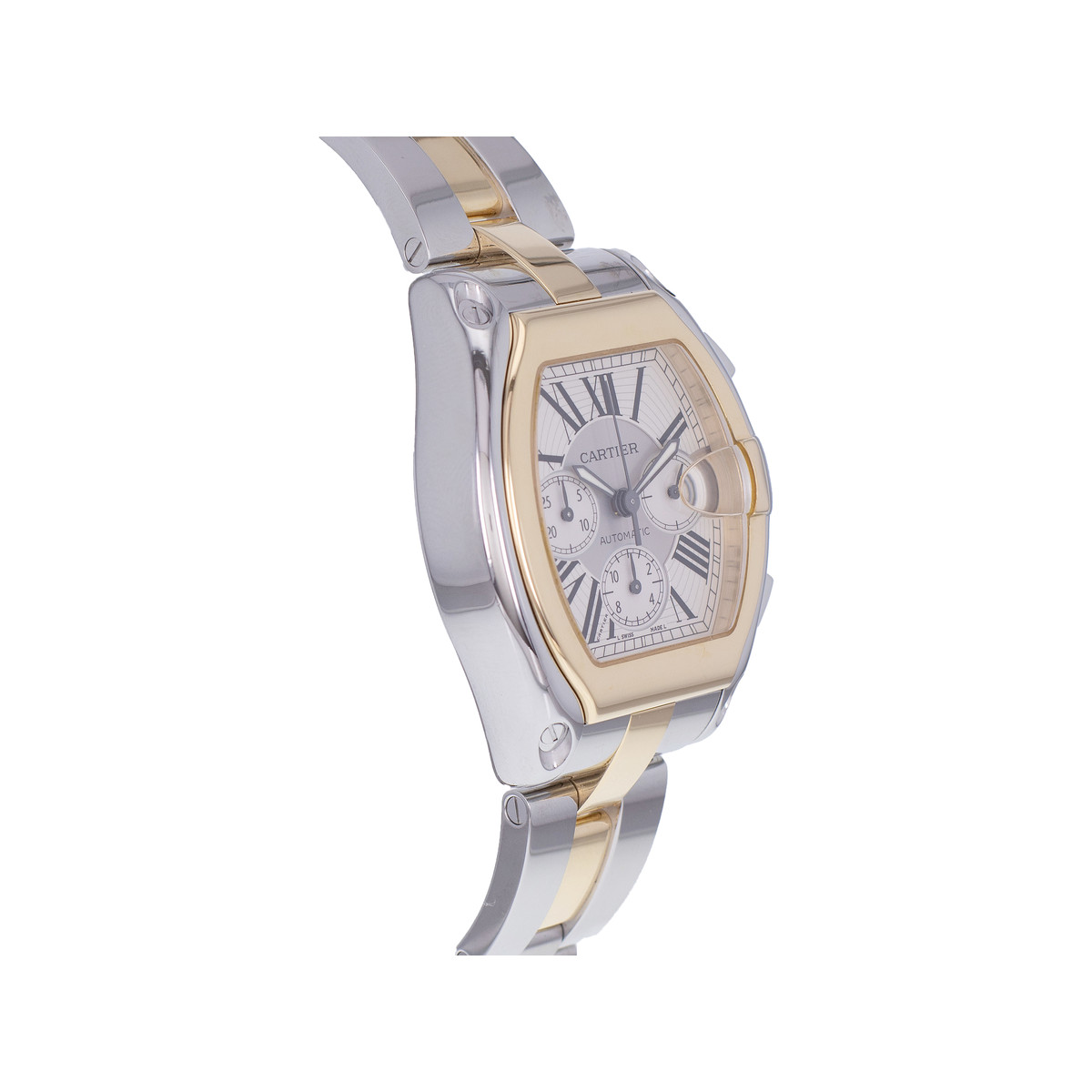Montre d'occasion CARTIER Roadster homme automatique bracelet or jaune 750/000 et acier - vue 2