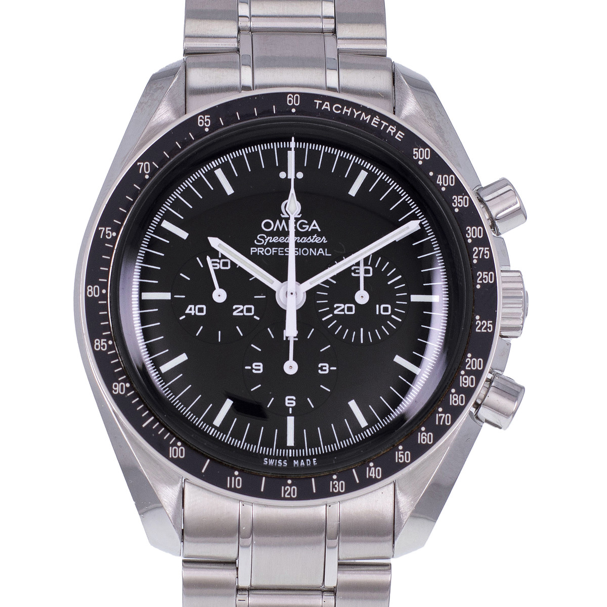 Montre d'occasion OMEGA Speedmaster Moonwatch homme mécanique bracelet acier - vue D1