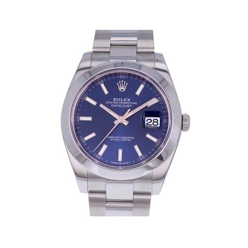Tweedehands ROLEX DateJust 41 herenhorloge met gecertificeerd automatisch uurwerk (COSC) en stalen armband