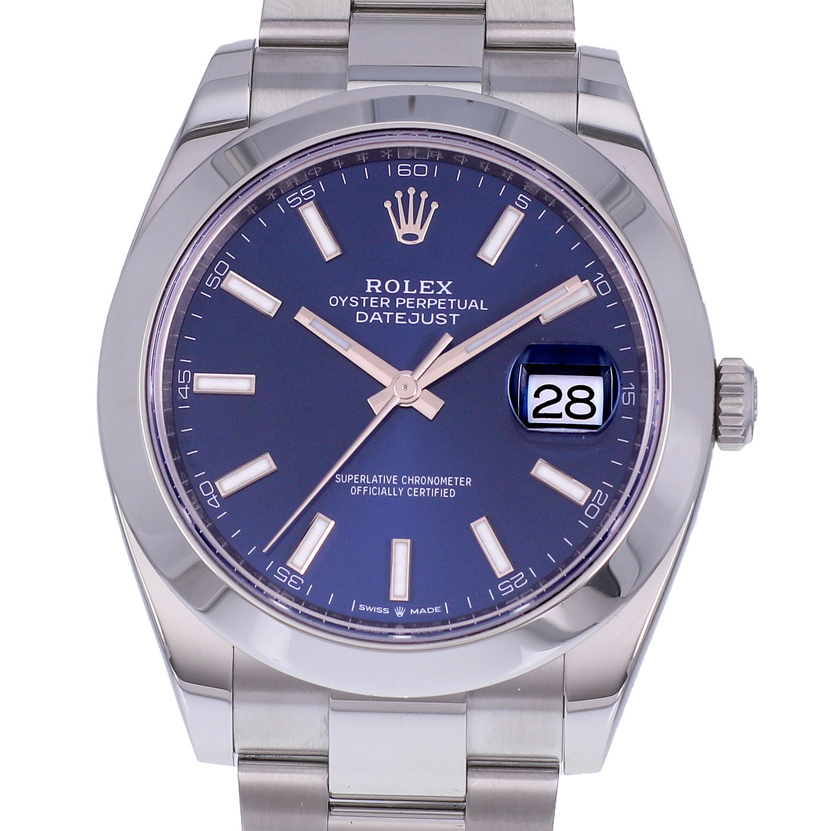 Montre d'occasion ROLEX DateJust 41 homme mouvement automatique certifié (cosc) bracelet acier - vue D1