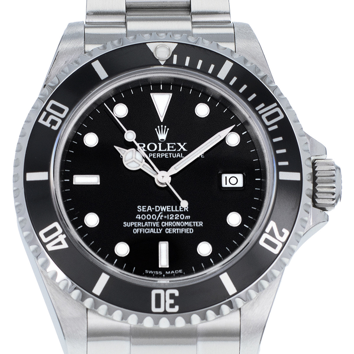 Montre d'occasion ROLEX Sea-Dweller 4000 homme mouvement automatique certifié (cosc) bracelet acier - vue D1