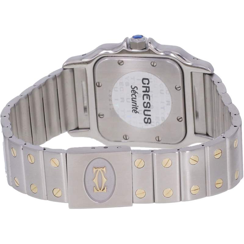Montre d'occasion CARTIER Santos Galbée Grand Modèle homme quartz bracelet or jaune 750/000 et acier - vue 3