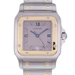 Montre d'occasion CARTIER Santos Galbée Grand Modèle homme quartz bracelet or jaune 750/000 et acier - vue D1