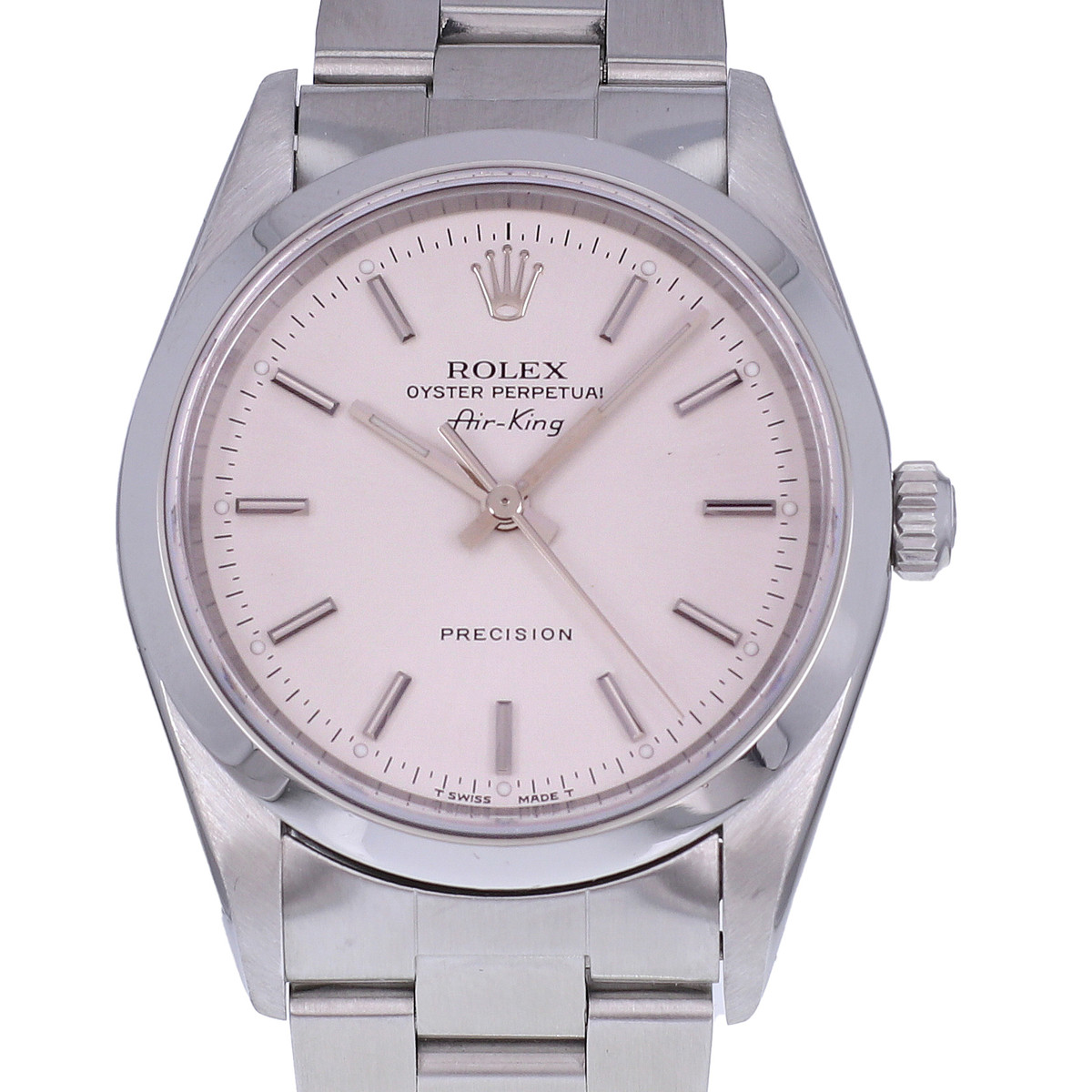 Montre d'occasion ROLEX Air King Precision mixte automatique bracelet acier - vue D1