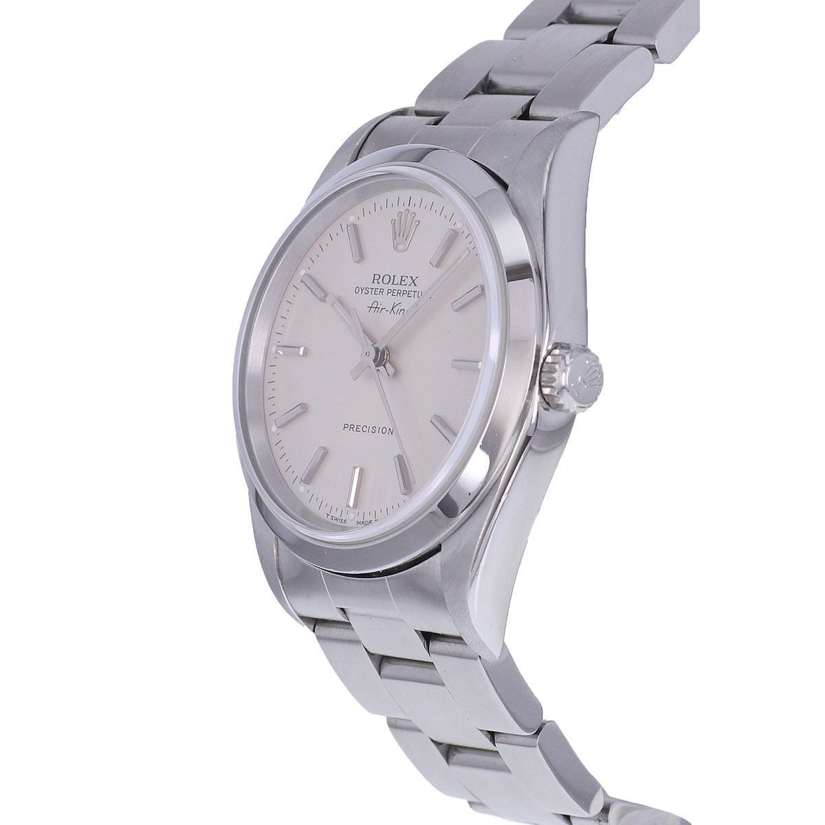 Montre d'occasion ROLEX Air King Precision mixte automatique bracelet acier - vue D2