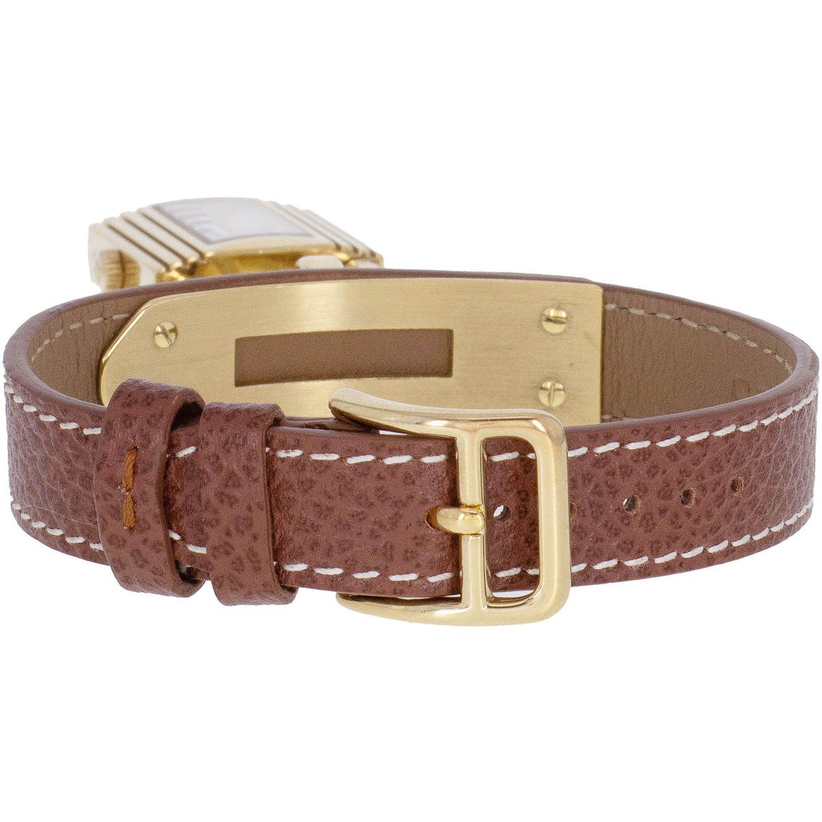 Montre d'occasion HERMES Kelly Lock femme quartz bracelet cuir cresus - vue 3