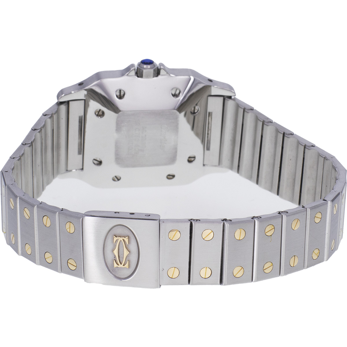 Montre d'occasion CARTIER Santos Carrée mixte automatique bracelet or jaune 750/000 et acier - vue 3
