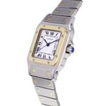 Montre d'occasion CARTIER Santos Carrée mixte automatique bracelet or jaune 750/000 et acier - vue D2