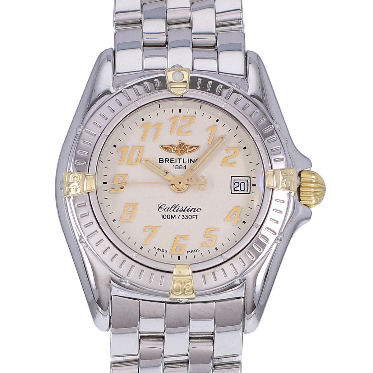 Montre d'occasion BREITLING Callistino femme quartz bracelet acier - vue D1