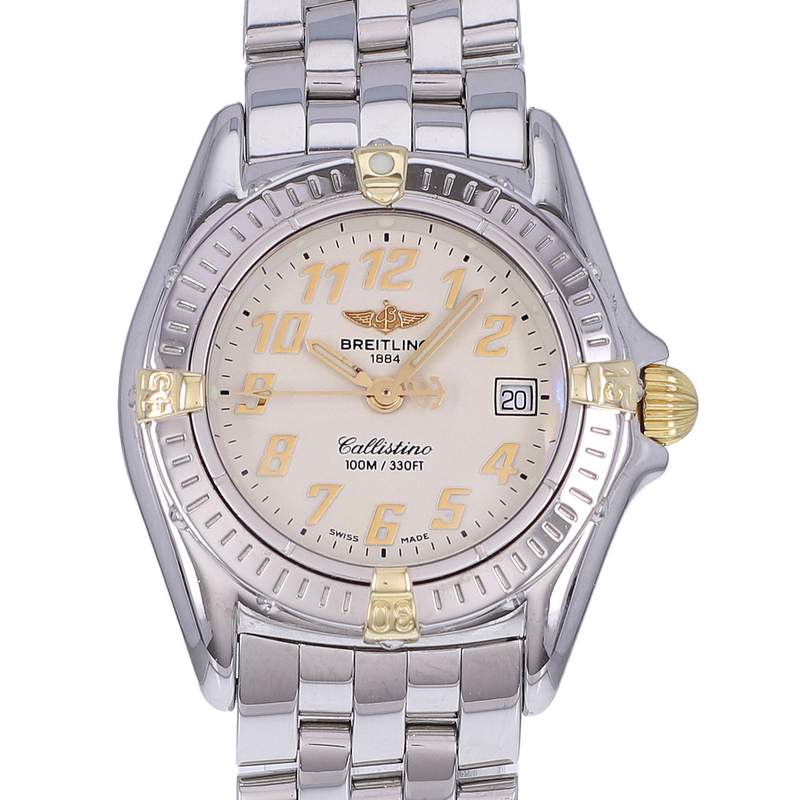 Montre d'occasion BREITLING Callistino femme quartz bracelet acier - vue D1