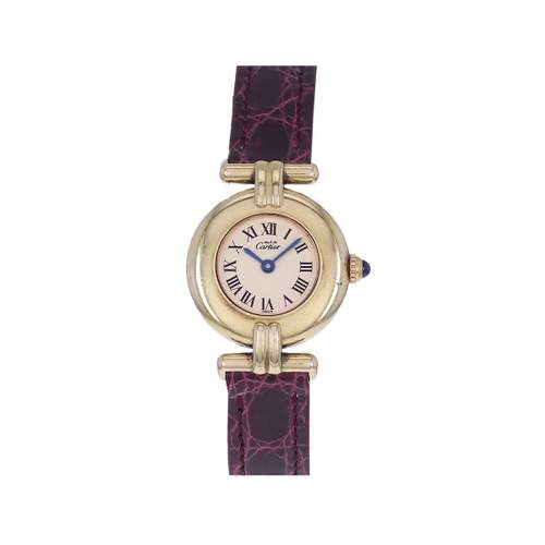 Montre d'occasion CARTIER Must Colisée femme quartz bracelet cuir cresus