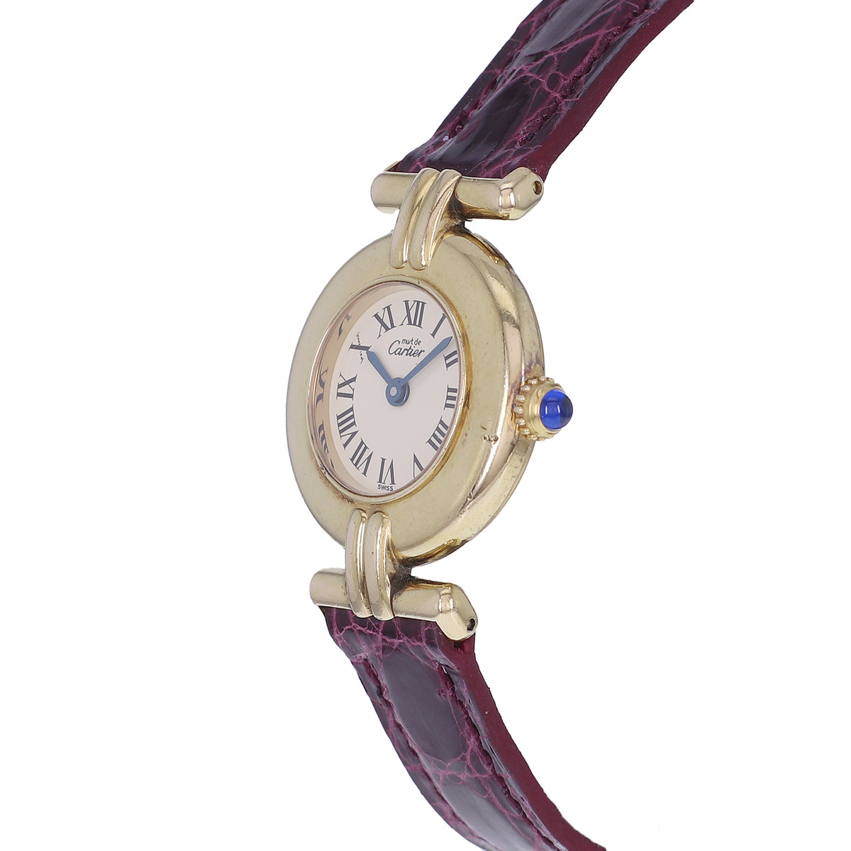 Montre d'occasion CARTIER Must Colisée femme quartz bracelet cuir cresus - vue D2