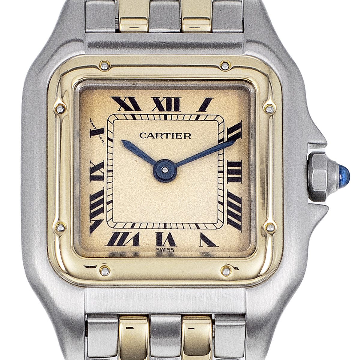 Montre d'occasion CARTIER Panthère PM femme quartz bracelet or jaune 750/000 et acier - vue D1