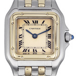 Montre d'occasion CARTIER Panthère PM femme quartz bracelet or jaune 750/000 et acier - vue D1