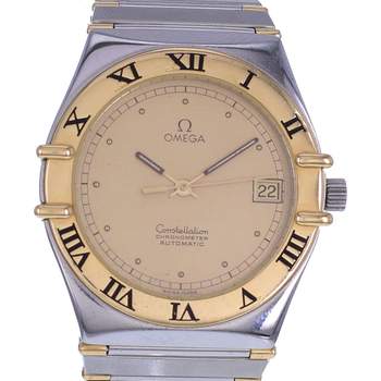 Montre d'occasion OMEGA Constellation Chronometer mixte mouvement automatique certifié (cosc) bracelet or jaune 750/000 et acier