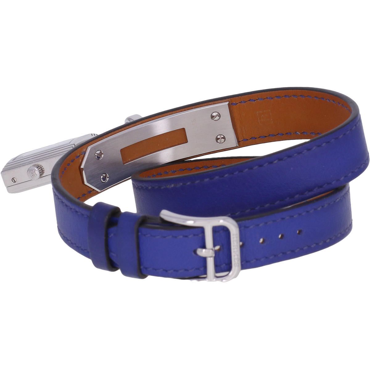 Montre d'occasion HERMES Kelly Lock femme quartz bracelet cuir d'origine - vue 3