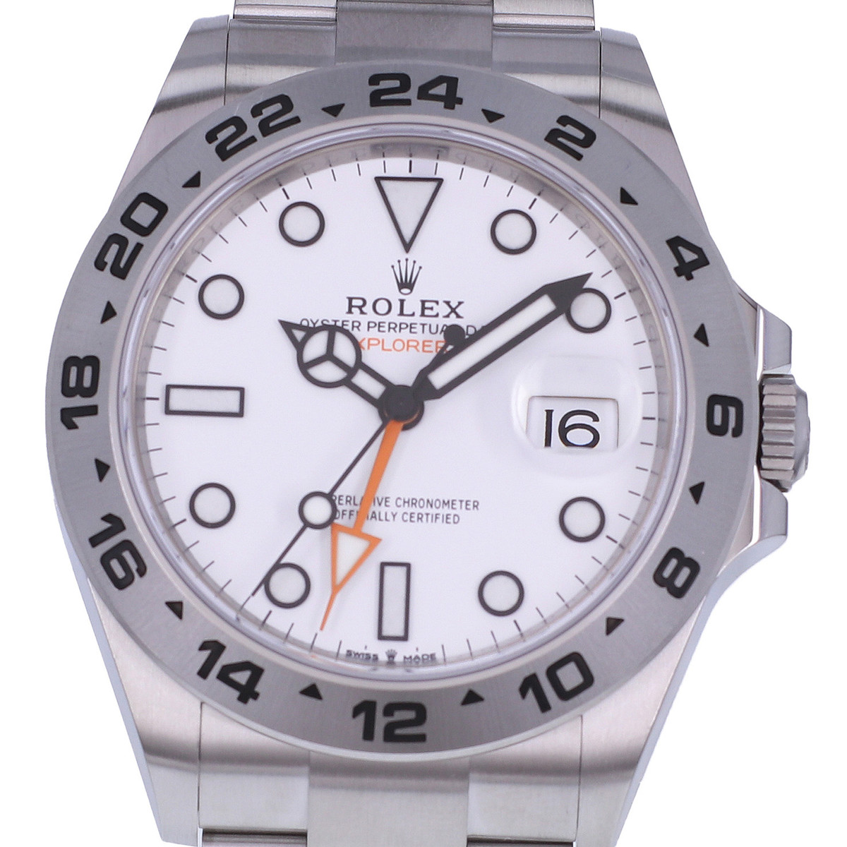 Montre d'occasion ROLEX Explorer II homme mouvement automatique certifié (cosc) bracelet acier - vue D1