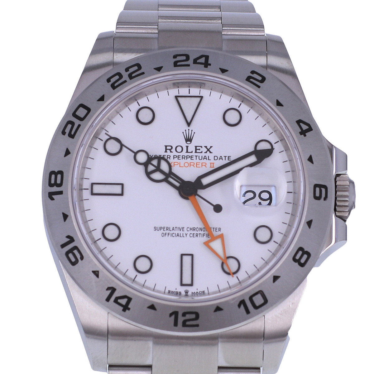Montre d'occasion ROLEX Explorer II homme mouvement automatique certifié (cosc) bracelet acier - vue D1