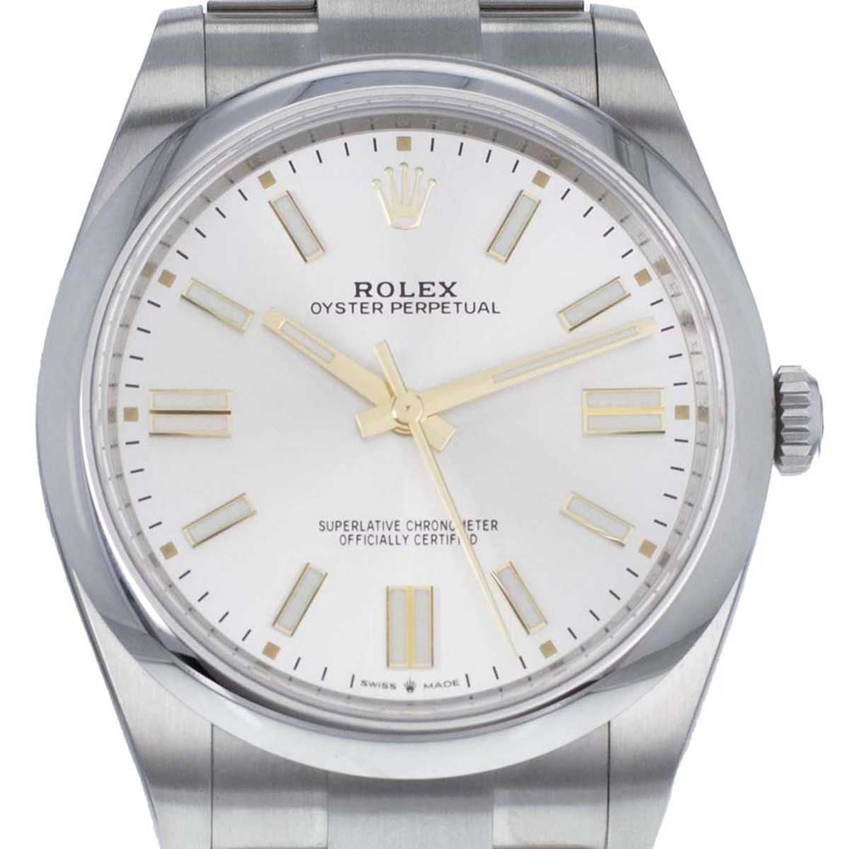 Montre d'occasion ROLEX Oyster Perpetual homme mouvement automatique certifié (cosc) bracelet acier - vue D1