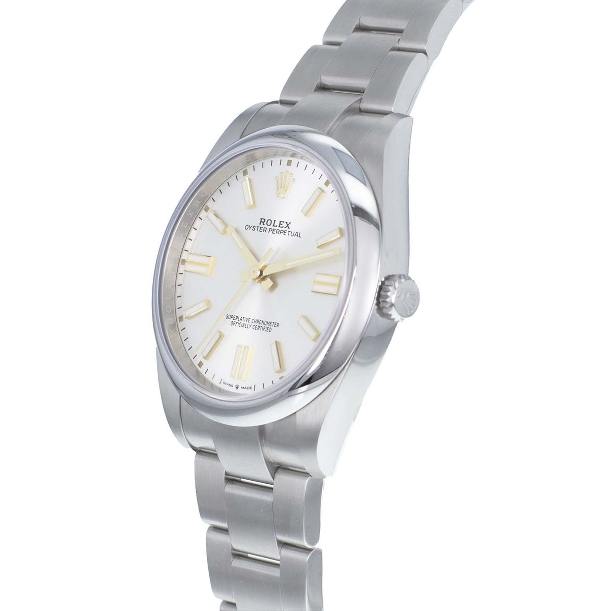 Montre d'occasion ROLEX Oyster Perpetual homme mouvement automatique certifié (cosc) bracelet acier - vue D2