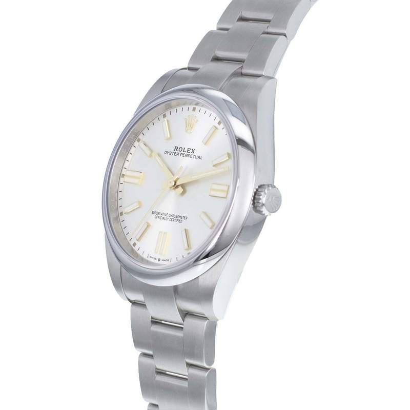 Montre d'occasion ROLEX Oyster Perpetual homme mouvement automatique certifié (cosc) bracelet acier - vue D2